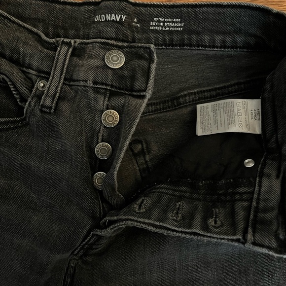 Black high rise skinny straight jeans - Picture 3 of 3